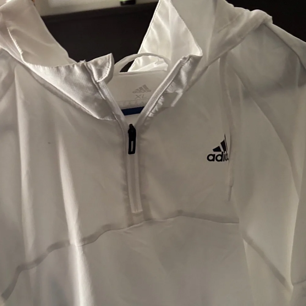 Adidas White Quarter-Zip Hoodie